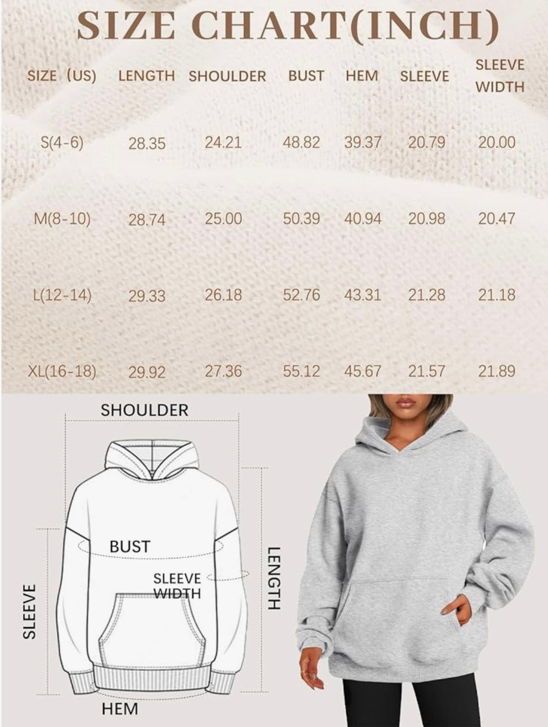 EFAN Women's Oversized Fleece Hoodie, Cozy Plush Pullover Sweatshirt with Pocket