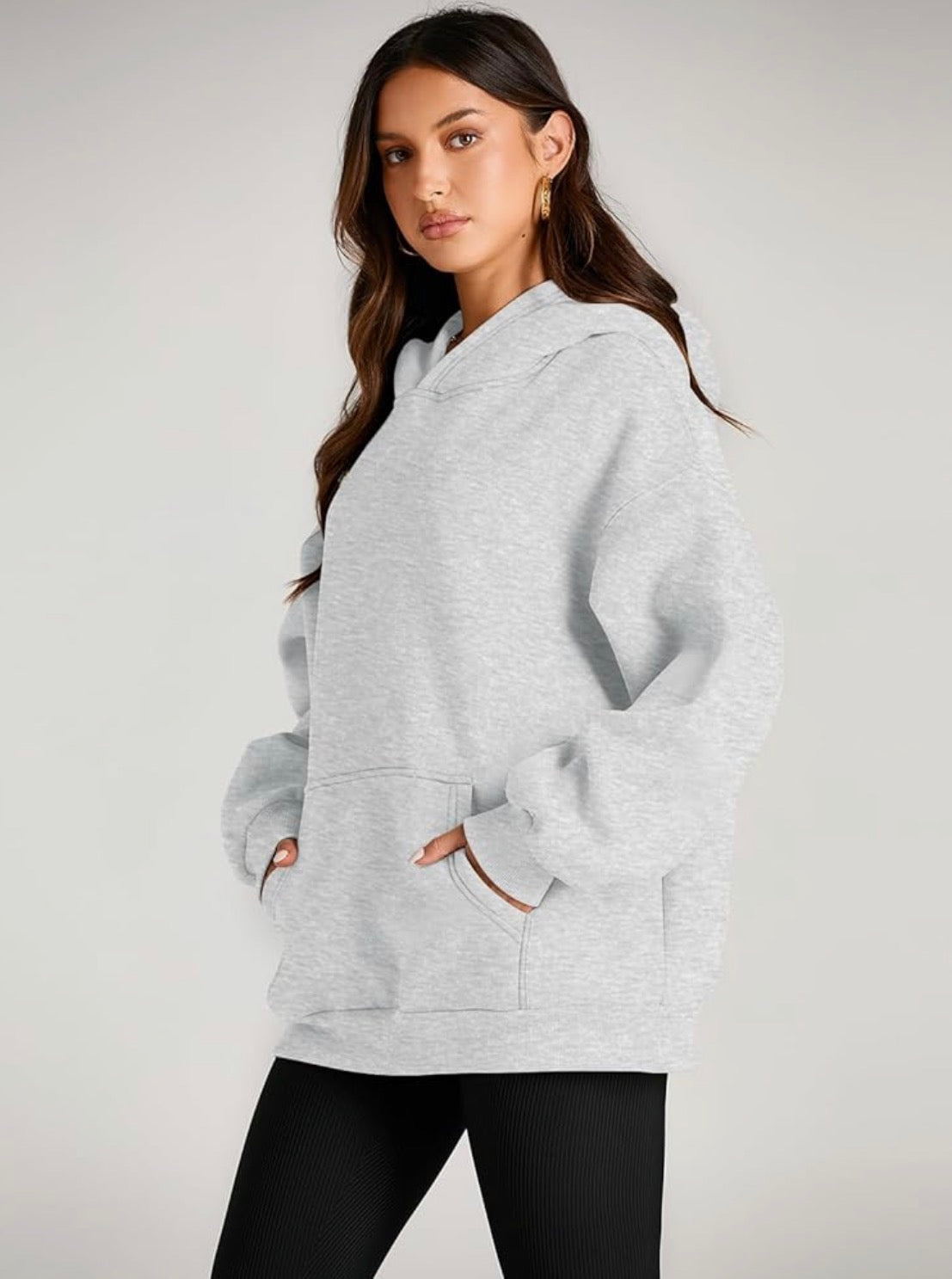 EFAN Women's Oversized Fleece Hoodie, Cozy Plush Pullover Sweatshirt with Pocket